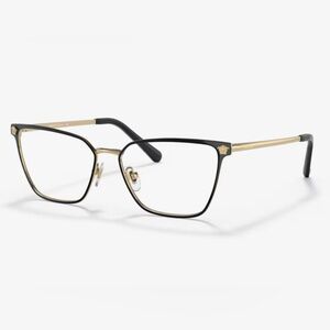 Versace VE1275 Women’s Eyeglasses in Matte Black/Gold, Great Used Condition